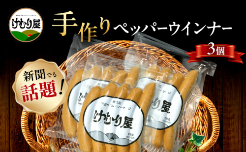 【新聞で紹介されました】 ペッパーウインナー (5本入り120g)×3P ペッパー ウインナー ウィンナー ソーセージ 加工肉 お肉 肉 豚肉 北海道 上富良野町 2658494 - 北海道上富良野町