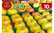 【26年9月下旬～発送】りんご とき【家庭用】約10kg 糖度14度以上保証 青森県 弘前市 [青森県産 産地直送 高糖度 甘い アップル おいしい 果実 果物 黄色 美味]
