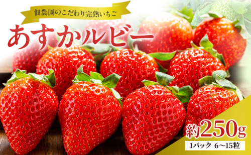 先行予約 いちご 完熟 あすかルビー 約250g(250g×1パック ) 佃農園のこだわり フルーツ 果物 旬 産地直送 旬のフルーツ 旬の果物 お取り寄せ デザート イチゴ 苺 冷蔵 奈良 奈良県 大和郡山市 BN001 2659594 - 奈良県大和郡山市