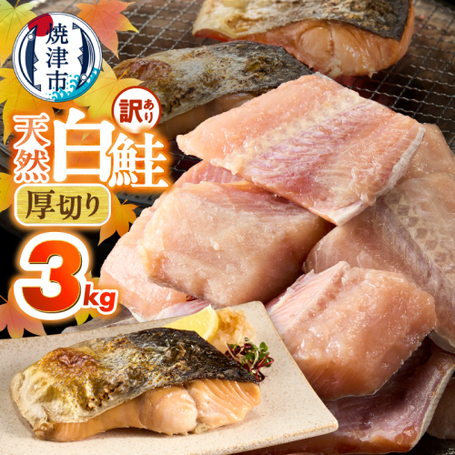 a20-487　厚切りカット！天然 白鮭 甘口 切身 約3kg 2659814 - 静岡県焼津市