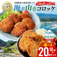 ※内容量が選べる※ 宮崎県産の食材を使った！海幸山幸コロッケ2種食べ比べ 【 コロッケ  肉 魚 野菜 】