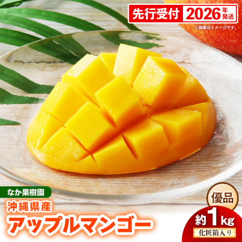 【化粧箱入り】【先行受付・2026年発送】なか果樹園 アップルマンゴー 優品 約1kg - 産地直送 先行予約 沖縄県産 贈り物 ギフト プレゼント 南国フルーツ 旬の味覚 オススメ 沖縄県 八重瀬町 2660266 - 沖縄県八重瀬町