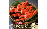 ＜先行予約＞鳥取県産 タグ付き 茹 松葉がに 1kg以上×3杯(中村商店)2027年1月末～順次発送【1692924】