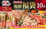《12月1日～25日着》敦賀の豪華 海鮮福袋 10種 [024-e301_(20)-a]【生ズワイポーション むきえび ホタテ 甘エビ とろろ昆布 いくら醬油漬け さば開き干し 縞ほっけ開き 詰め合わせ 焼さば寿司 ねぎとろ セット 海鮮 魚介 魚 カニ かに えび エビ ほたて 帆立 甘えび イクラ サバ ホッケ  冷凍 甲羅組 人気 厳選】