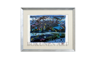 ＜名嘉睦稔・木版画＞珊瑚花畑六「海人」 サイズ大【1743469】