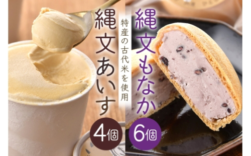 [No.5895-0742]縄文あいす 4個 & 縄文あいすもなか 6個 セット アイス アイスクリーム 最中 広島 安芸高田市 2662311 - 広島県安芸高田市