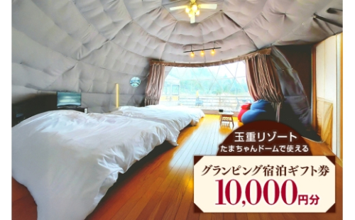 [No.5895-0787]玉重リゾート グランピング施設 たまちゃんドームで使える宿泊ギフト券 10,000円分 宿泊 宿泊券 広島 安芸高田市 2662393 - 広島県安芸高田市