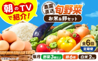 【全6回定期便】【2026年10月以降発送】旬の お野菜 3種類以上＆ お米 2kg＆ 平飼い 卵 セット 詰合せ 詰め合わせ つめあわせ セット 新鮮 産地直送 おまかせ 野菜 やさい 野菜セット 米 お米 ごはん 卵 たまご 定期便 人気 おすすめ 大阪 大阪府 高槻 高槻市 大阪府高槻市/ベジ彩ファーム [AOEJ017]