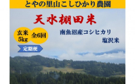 【令和8年産新米予約】定期便【天水棚田米】雪蔵熟成塩沢産コシヒカリ玄米5kg6回「とやの里山継承プロジェクト」【2026年10月下旬より1ヶ月以内に順次発送予定】