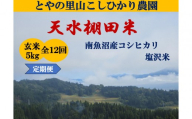 【令和8年産新米予約】定期便【天水棚田米】雪蔵熟成塩沢産コシヒカリ玄米5kg12回「とやの里山継承プロジェクト」【2026年10月下旬より1ヶ月以内に順次発送予定】