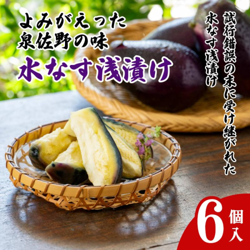 よみがえった泉佐野の味 水なす浅漬け6個【泉州 泉佐野産 水ナス 水茄子 ぬか漬け 漬物】 010B1970 2664109 - 大阪府泉佐野市