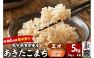 あきたこまち [令和8年産 新米受付] 玄米 5kg(5kg×1袋) 吉運商店 [新米 先行受付 米 こめ コメ 玄米 あきたこまち 秋田県 男鹿市]
