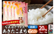 【定期便10ヶ月】 あきたこまち ＜令和8年産 新米受付＞ 『なまはげライス』 白米 20kg（5kg×4袋） 吉運商店 [新米 先行受付 米 こめ コメ 白米 あきたこまち 秋田県 男鹿市]