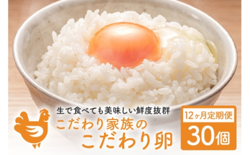 [No.5895-0629]12ヶ月 定期便 こだわり家族のこだわり卵 30個 セット 安芸高田市 たまご 鶏卵 12回	 2665958 - 広島県安芸高田市