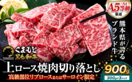 くまもと黒毛和牛 上 ロース 焼肉 切り落とし 900g 《30日以内に出荷予定(土日祝除く)》熊本県 南関町 上ロース 焼肉用 黒毛和牛 焼肉 肉 お肉 和牛 A5 A4 300g 小分け リブロース サーロイン