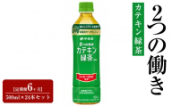 【定期便6ヶ月】2つの働きカテキン緑茶500ml×24本セット【特定保健用食品】