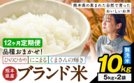 [12ヶ月定期便]米 南関町 単一原料米 (ひのひかりorにこまるorくまさんの輝き) 無洗米 10kg[お申込み翌月から出荷]熊本県産 国産 無洗米 こめ コメ 10キロ
