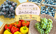 2026年7月下旬発送 ［ 旬のフルーツ＆野菜詰め合わせ 3種以上 ］【 ぶどう プルーン ブルーベリー パプリカ きゅうり なす ピーマン ミニトマト 野菜 果物 フルーツ 新鮮 北海道産 仁木町産 北海道野菜 】[株式会社NATICA]