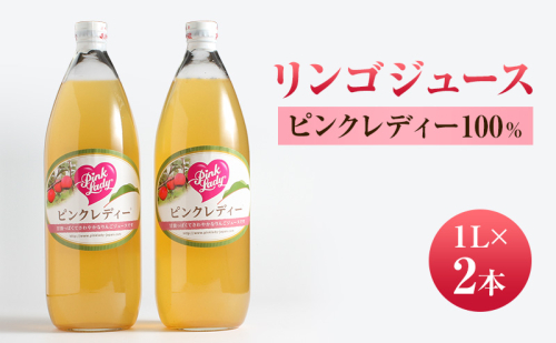 リンゴジュース１L×2本 ピンクレディー100％ りんご フルーツジュース 長野県 2667000 - 長野県上田市