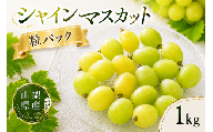 [2026年発送]先行予約 シャインマスカット 粒 1kg 500g×2 ご家庭用 山梨県産 [山梨県笛吹市 産地直送]ぶどう フルーツ 果物 209-010-26y