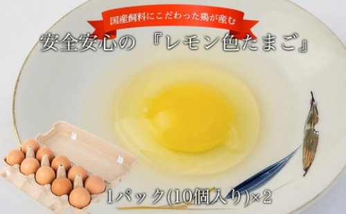 国産飼料にこだわった鶏が産む安全安心の 『レモン色たまご』20個（15個＋割れ保証5個） 2668000 - 和歌山県那智勝浦町