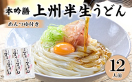 本吟膳上州半生うどん 12人前 つゆ付き