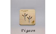 【1枚】森のコースター〈動物の足あと編〉 【Pigeon(ハト)】