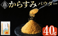 宮崎県産 手作り本からすみパウダー 計40g(40g×1袋)カラスミ 魚卵  珍味 つまみ 唐墨 珍味 酒の肴 ボラ ぼら トッピング 宮崎県 門川町【AW-112】【丸正水産】