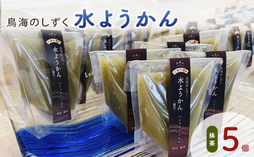 鳥海のしずく 水ようかん（抹茶）5個セット スタンドパック 涼和菓子 2668574 - 秋田県にかほ市