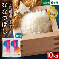 9ヵ月定期便 北海道 留萌管内産 ななつぼし 無洗米 10kg(5kg×2袋) R004-063