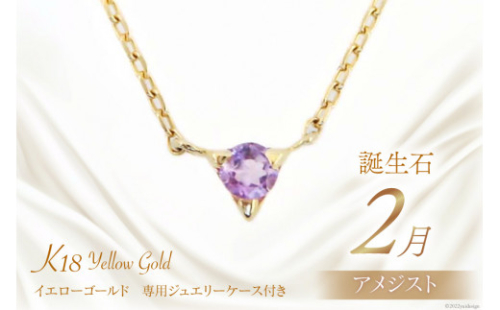 2月 誕生石 K18イエローゴールドアメジストネックレス [工房グリーム 山梨県 中央市 21470828] アクセサリー ジュエリー プレゼント ギフト 贈りもの 2669693 - 山梨県中央市