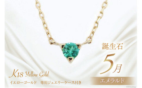5月 誕生石 K18イエローゴールドエメラルドネックレス [工房グリーム 山梨県 中央市 21470831] アクセサリー ジュエリー プレゼント ギフト 贈りもの 2669697 - 山梨県中央市
