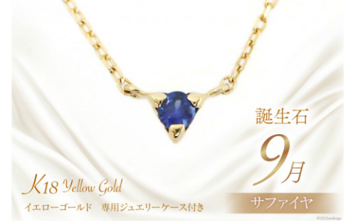 9月 誕生石 K18イエローゴールドブルーサファイアネックレス [工房グリーム 山梨県 中央市 21470835] アクセサリー ジュエリー プレゼント ギフト 贈りもの 2669703 - 山梨県中央市