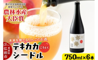 未来を育てるりんごのお酒 テキカカシードル（こうとく）フルボトル 750ml×6本入 お酒 青森 弘前 林檎 リンゴ [もりやま園 クラフトシードル 高徳 こうとく 希少品種 林檎酒 750ミリリットル ギフト 贈答 食前酒 食中酒 アルコール分4％ 微炭酸 ミディアム カラメル]