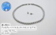 真珠 パール ネックレス ピアス アクセサリー 日常使い  アコヤ真珠 あこや 三重 伊勢志摩 / 冠婚葬祭も日常も、凛と煌めくアコヤグレーパールネックレスセット（ピアス）