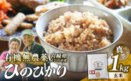 （令和8年産 先行予約）米 新米 農家のこだわり玄米 真空パック ヒノヒカリ 1kg お米 国産 宮崎県 九州 無農薬 有機栽培 送料無料