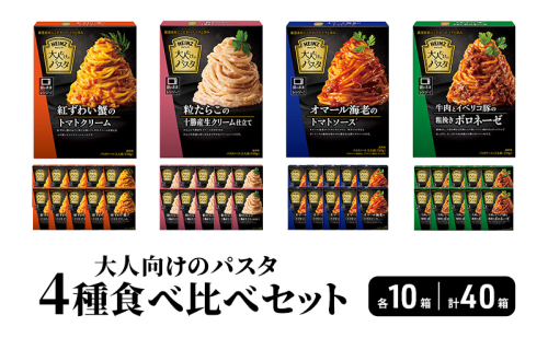ハインツ大人向けのパスタ　4種食べ比べセット　各10箱 合計40箱 2672701 - 長野県小諸市