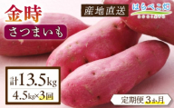 【定期便3ヶ月】さつまいも 金時 4.5kg・H131