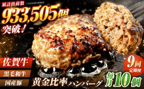 【全9回定期便】 佐賀牛入り 黒毛和牛ハンバーグ 1.4kg（140g×10個） 吉野ヶ里町/石丸食肉産業  [FBX058] 2673373 - 佐賀県吉野ヶ里町
