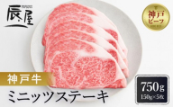 【冷蔵便】【辰屋】神戸牛ミニッツステーキ 150g×5（計750g）