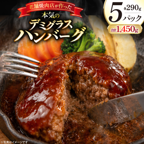 AJ638 デミグラスハンバーグ290g 5パック [ 牛肉 豚肉 国産 合挽 ギフト 御中元 御歳暮 湯煎 竹林 つばきグリル 株式会社プラス1 長崎県 島原市 ] 2676438 - 長崎県島原市