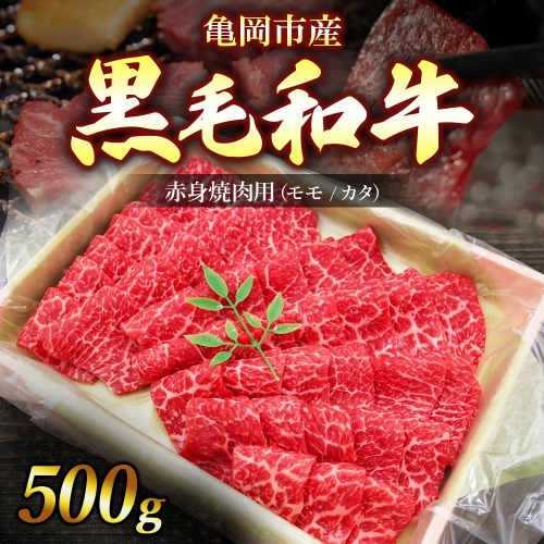 亀岡市産 黒毛和牛 赤身 焼肉用 モモ/カタ 500g 牛肉 肉 すき焼き スライス 冷凍 ギフト 人気 2676462 - 京都府亀岡市