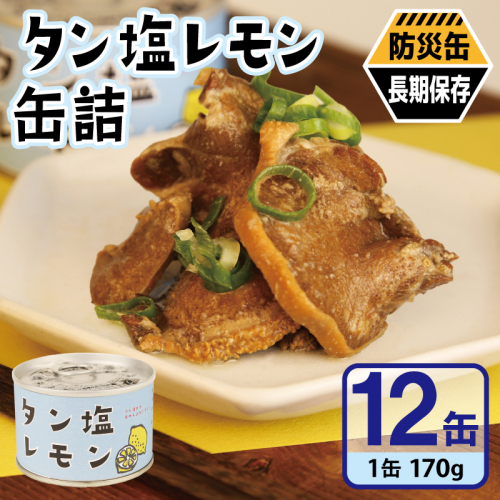 タン塩レモン缶詰 12缶セット【豚タン 豚たん おかず おつまみ 防災 備蓄 非常食 防災缶 長期保存】 020C573 2677168 - 大阪府泉佐野市