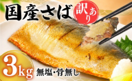 【7営業日以内発送】 訳あり さばフィーレ 3kg ( 1kg × 3袋 )