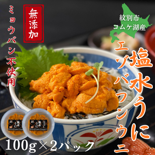 34-47 生 うに 紋別コムケ湖産 ミョウバン不使用 200g（100g×2個） 2680143 - 北海道紋別市