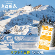 須原スキー場 リフト1日券（大人用） チケット 入場券 優待券 体験チケット リフト券