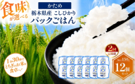 [定期便2回]栃木県産こしひかり パックごはん かため | コシヒカリ こしひかり パックごはん パックライス 非常食 国産 栃木県 真岡市