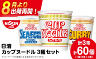 日清 ヌードル3種セット 各1箱（20食）合計3箱 ラーメン 麺 即席麺 麺類 カップ麺 インスタント カップラーメン