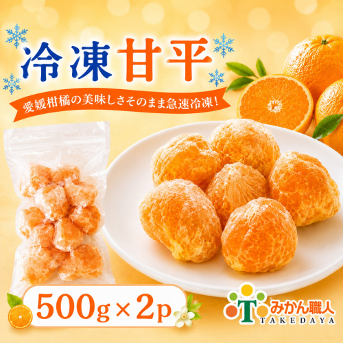 冷凍甘平 500g×2袋 冷凍みかん みかん ミカン 愛媛みかん 蜜柑 柑橘 かんきつ 冷凍ミカン 冷凍柑橘 アイス スムージー シャーベット みかん職人武田屋 愛媛県 愛南町 2684766 - 愛媛県愛南町