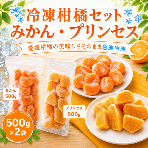冷凍柑橘セット 愛媛みかん・プリンセス 500g ×2袋 冷凍みかん みかん ミカン 愛媛みかん 蜜柑 柑橘 かんきつ 冷凍ミカン 冷凍柑橘 アイス スムージー シャーベット みかん職人武田屋 愛媛県 愛南町 2684770 - 愛媛県愛南町